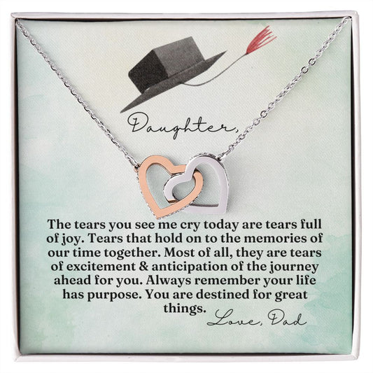 Daughter from Dad | Graduation Tears | Interlocking Hearts Necklace