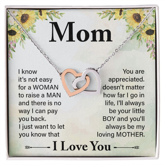 Mom from Son | Always Your Little Boy | Interlocking Hearts Necklace