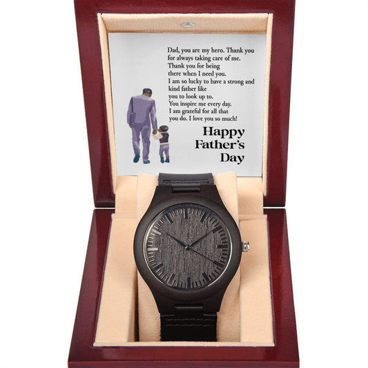 Happy Father's Day | My Hero | Wood and Leather Watch